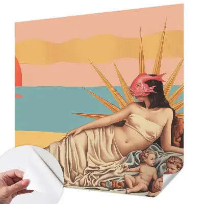 Fotobehang babykamer met het thema 'Het Westen van het Surrealisme' voor kinderkamer