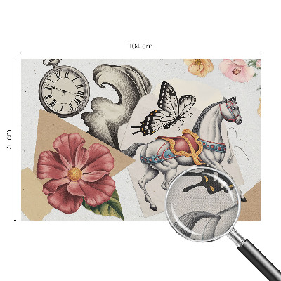 Foto behang voor de keuken Vintage bloemen