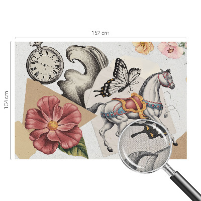 Foto behang voor de keuken Vintage bloemen
