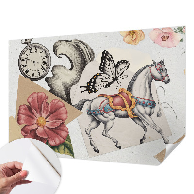 Foto behang voor de keuken Vintage bloemen