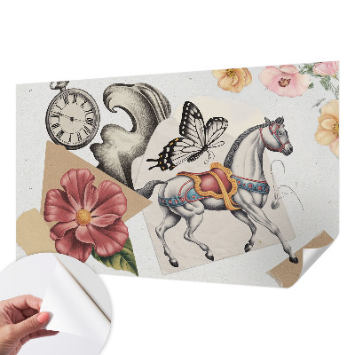 Foto behang voor de keuken Vintage bloemen