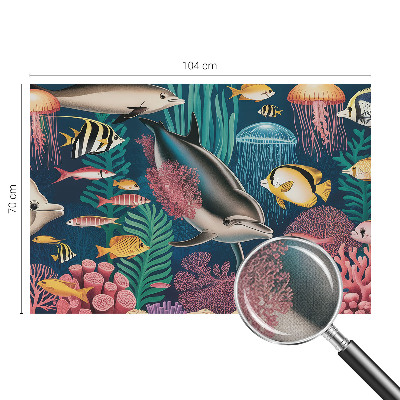 Fotobehang zelfklevend met onderwaterfauna als patroon