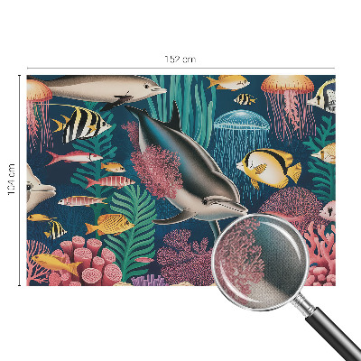 Fotobehang zelfklevend met onderwaterfauna als patroon