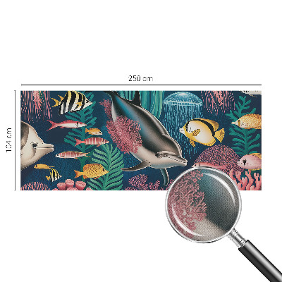 Fotobehang zelfklevend met onderwaterfauna als patroon