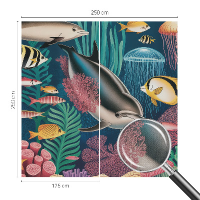 Fotobehang zelfklevend met onderwaterfauna als patroon