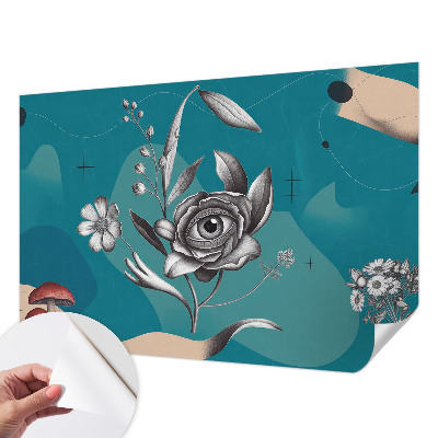 Zelfklevende behangsticker Bloem oog