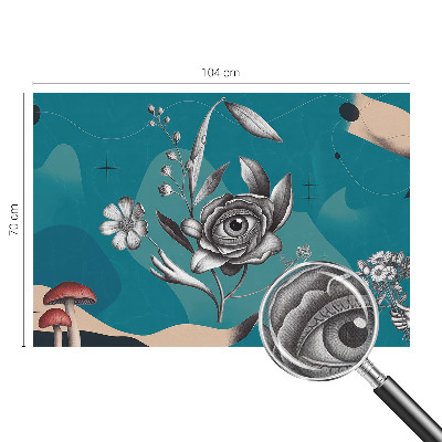 Zelfklevende behangsticker Bloem oog