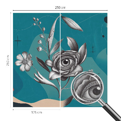 Zelfklevende behangsticker Bloem oog