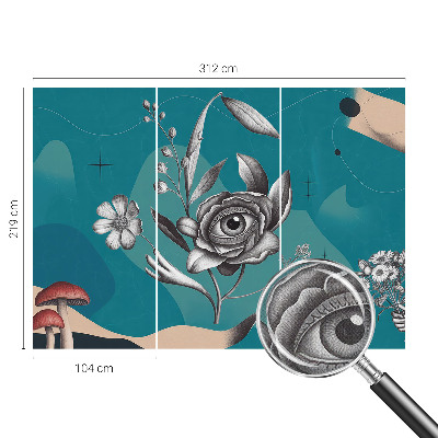 Zelfklevende behangsticker Bloem oog
