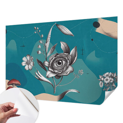 Zelfklevende behangsticker Bloem oog