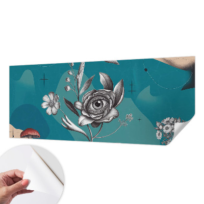 Zelfklevende behangsticker Bloem oog