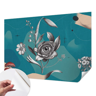 Zelfklevende behangsticker Bloem oog