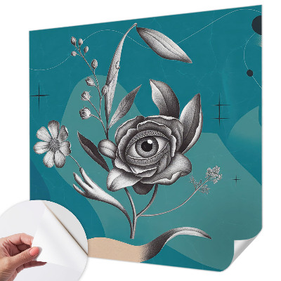 Zelfklevende behangsticker Bloem oog