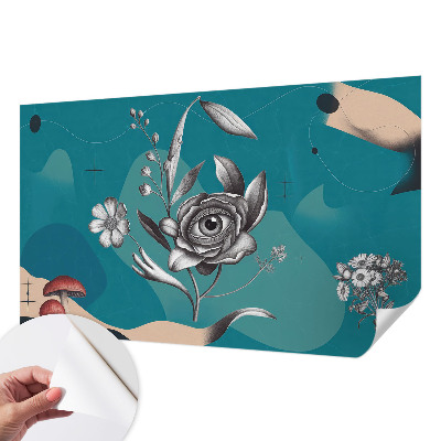 Zelfklevende behangsticker Bloem oog