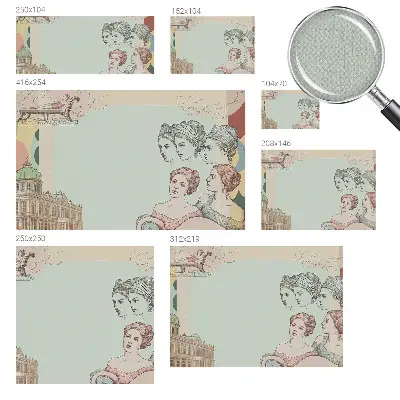 Zelfklevend fotobehang op maat met een klassieke collage als ontwerp
