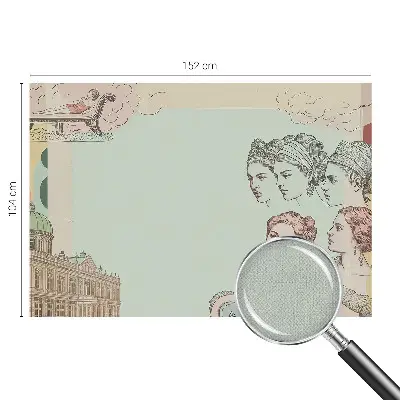 Zelfklevend fotobehang op maat met een klassieke collage als ontwerp