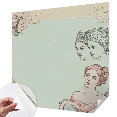 Zelfklevend fotobehang op maat met een klassieke collage als ontwerp