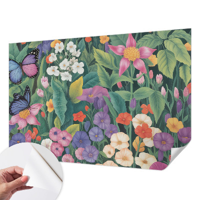 Foto behang voor de kinderkamer met een kleurrijke bloemenexplosie als print