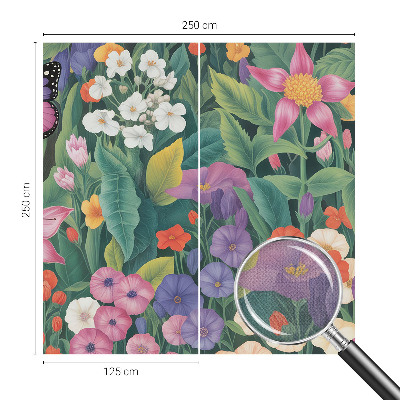 Foto behang voor de kinderkamer met een kleurrijke bloemenexplosie als print