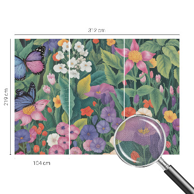 Foto behang voor de kinderkamer met een kleurrijke bloemenexplosie als print