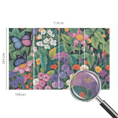 Foto behang voor de kinderkamer met een kleurrijke bloemenexplosie als print