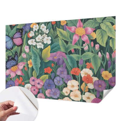 Foto behang voor de kinderkamer met een kleurrijke bloemenexplosie als print