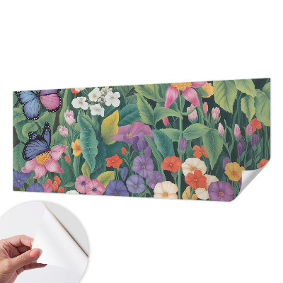 Foto behang voor de kinderkamer met een kleurrijke bloemenexplosie als print