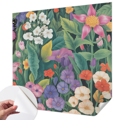 Foto behang voor de kinderkamer met een kleurrijke bloemenexplosie als print