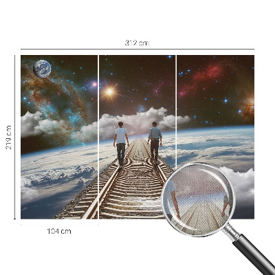 Fotobehang kinderkamer met motief van een ruimtereis