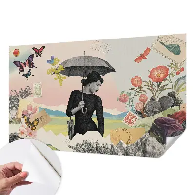 Fotobehang voor kinderkamer met een romantische collage