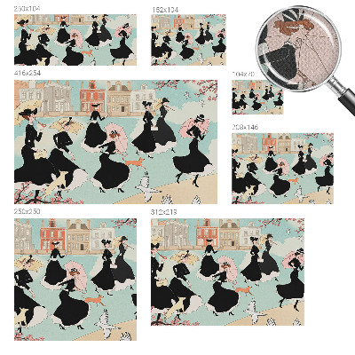 Fotobehang voor de kinderkamer Vrouwen die lopen