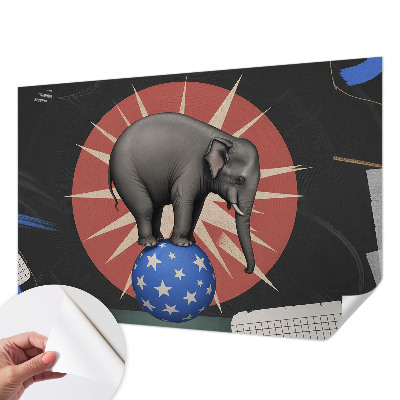 Zelfklevend fotobehang met een afbeelding van een circusolifant