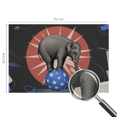 Zelfklevend fotobehang met een afbeelding van een circusolifant