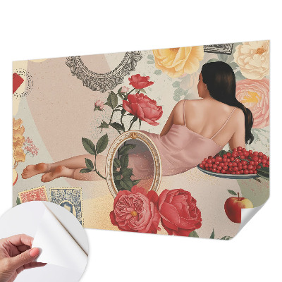 Zelfklevend fotobehang op maat Bloemige elegantie