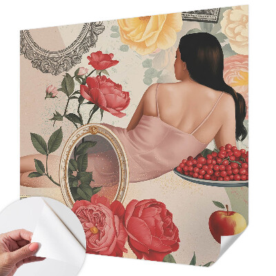 Zelfklevend fotobehang op maat Bloemige elegantie