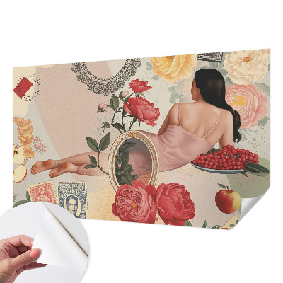 Zelfklevend fotobehang op maat Bloemige elegantie