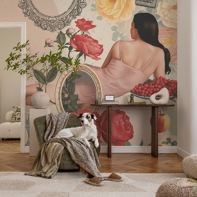 Zelfklevend fotobehang op maat Bloemige elegantie