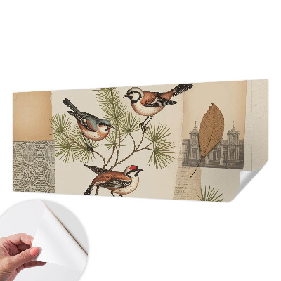 Zelfklevende behangsticker Vogelcollage