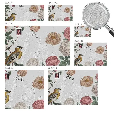 3D fotobehang met vintage bloemenmotief