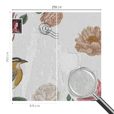 3D fotobehang met vintage bloemenmotief