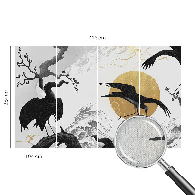 Fotobehang kinderkamer Zwarte kraanvogels