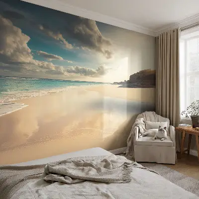 Fotobehang tienerkamer met een zonnige kustprint