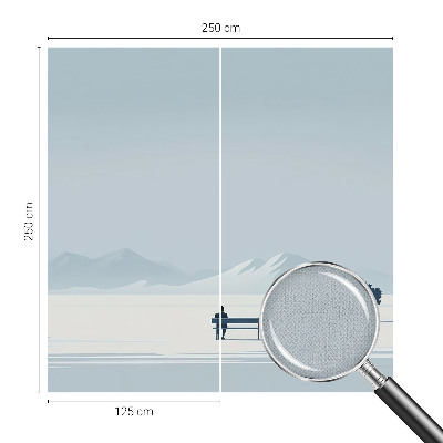 Zelfklevend fotobehang met een minimalistisch landschap