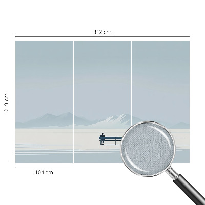Zelfklevend fotobehang met een minimalistisch landschap