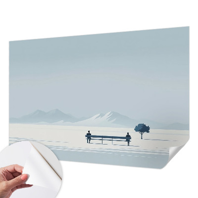 Zelfklevend fotobehang met een minimalistisch landschap