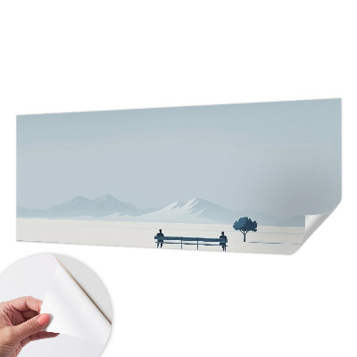 Zelfklevend fotobehang met een minimalistisch landschap