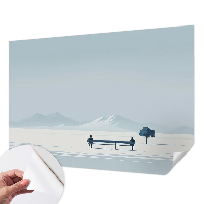 Zelfklevend fotobehang met een minimalistisch landschap
