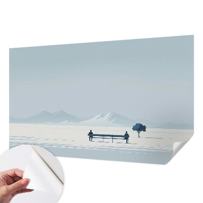 Zelfklevend fotobehang met een minimalistisch landschap