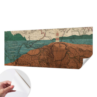 Zelfklevende behangsticker met een historische kaart als ontwerp