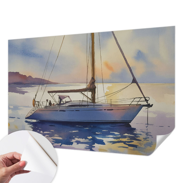 Fotobehang kinderkamer Zeilboot West